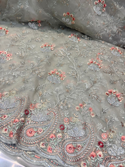 Beautiful designer fully embroidery saree