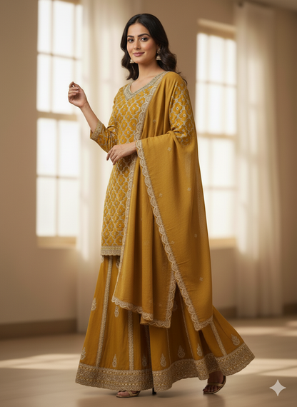 Beautiful designer plazo suit