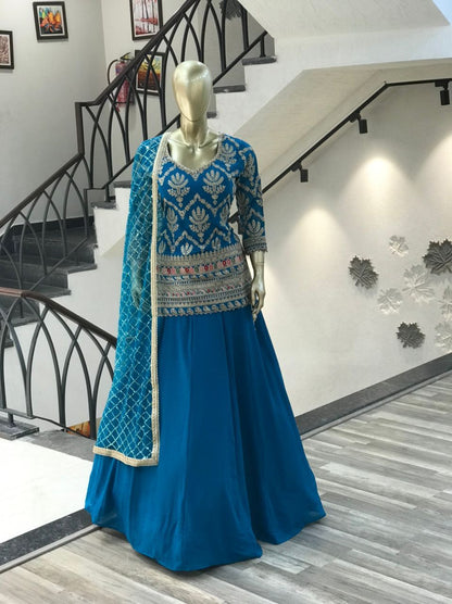 Beautiful designer long top lengha choli