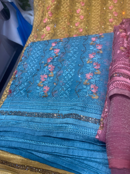 Beautiful designer fully Embroidery saree