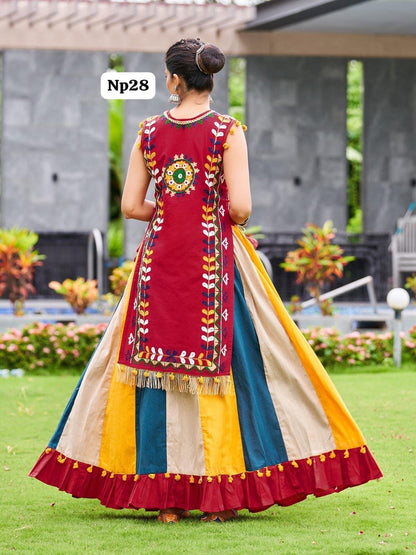 Beautiful designer nyra cut top with lengha