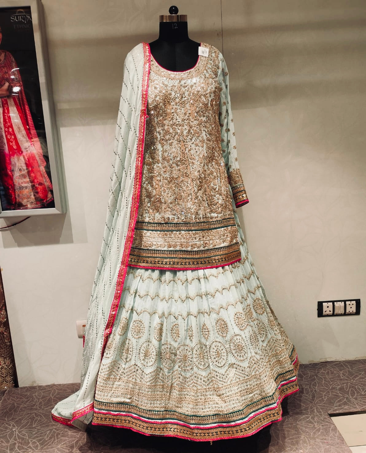 Beautiful designer ready made long top lengha
