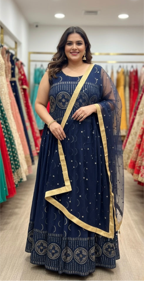 Beautiful designer gown style anarkali suit