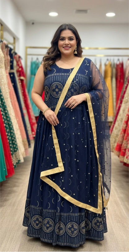 Beautiful designer gown style anarkali suit