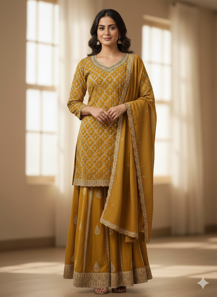 Beautiful designer plazo suit