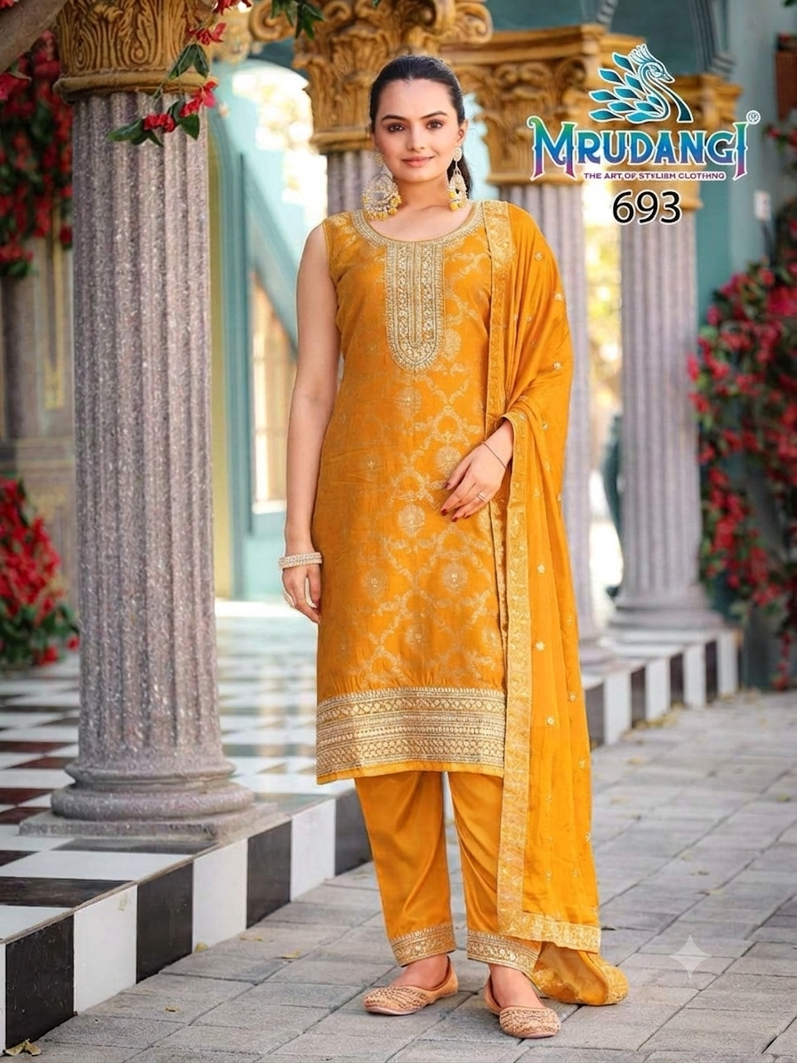 Beautiful designer Pakistani style sleeveless suit