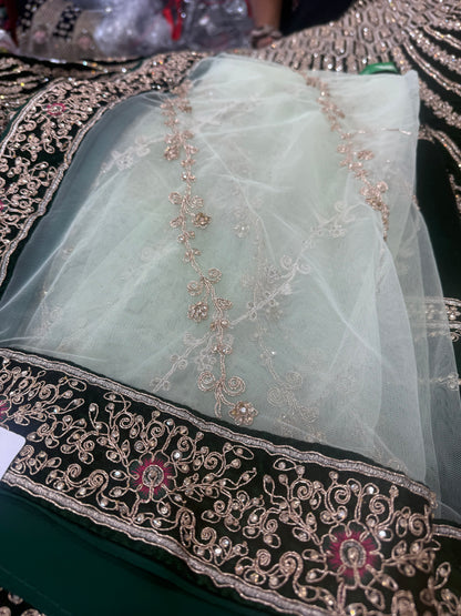 Beautiful designer bridal velvet unstitched lengha