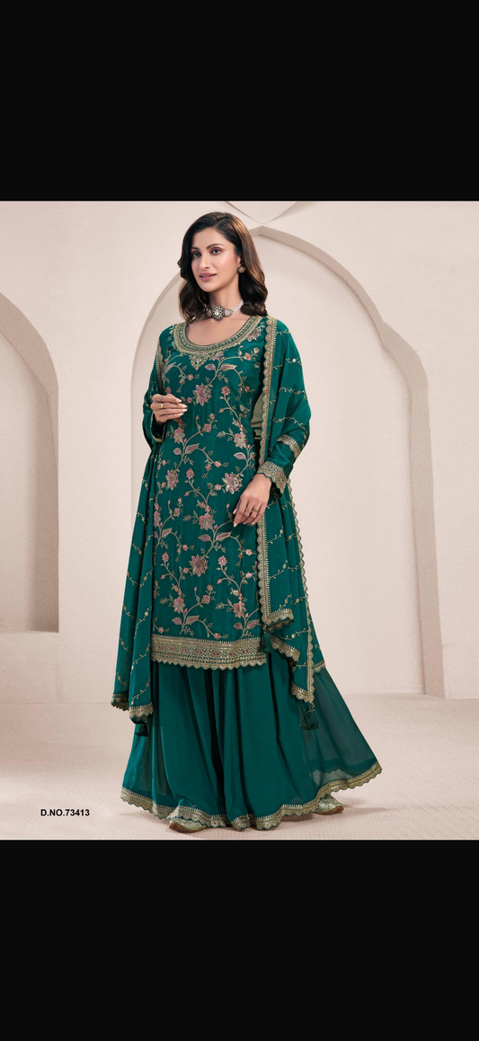 Beautiful designer plazo suit