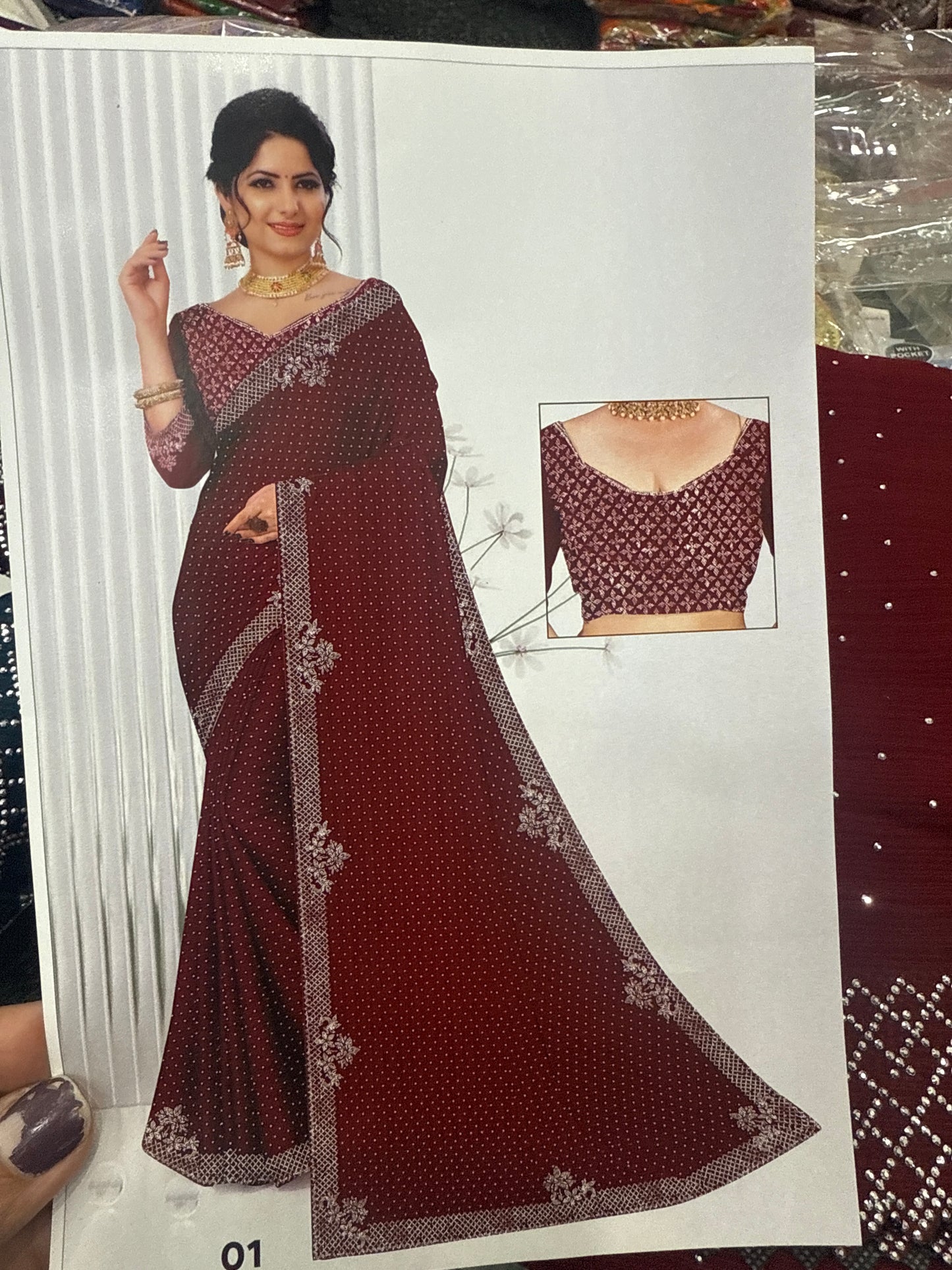 Beautiful designer chiffon  saree