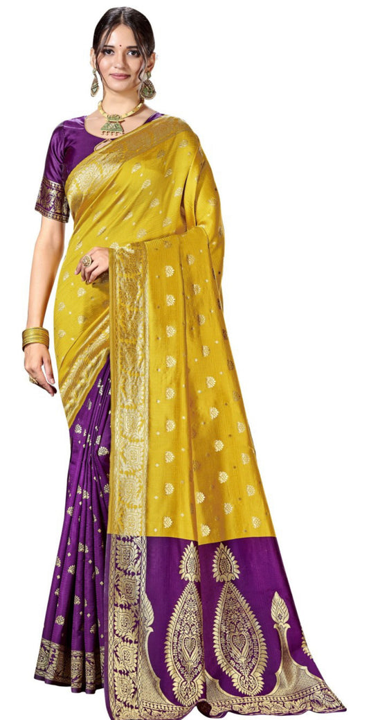 Beautiful designer Women’s Silk Blend Banarasi Saree