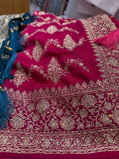 Beautiful designer fully embroidery saree
