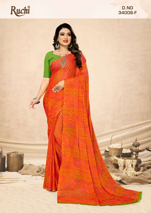 Beautiful designer chiffon lehriya saree