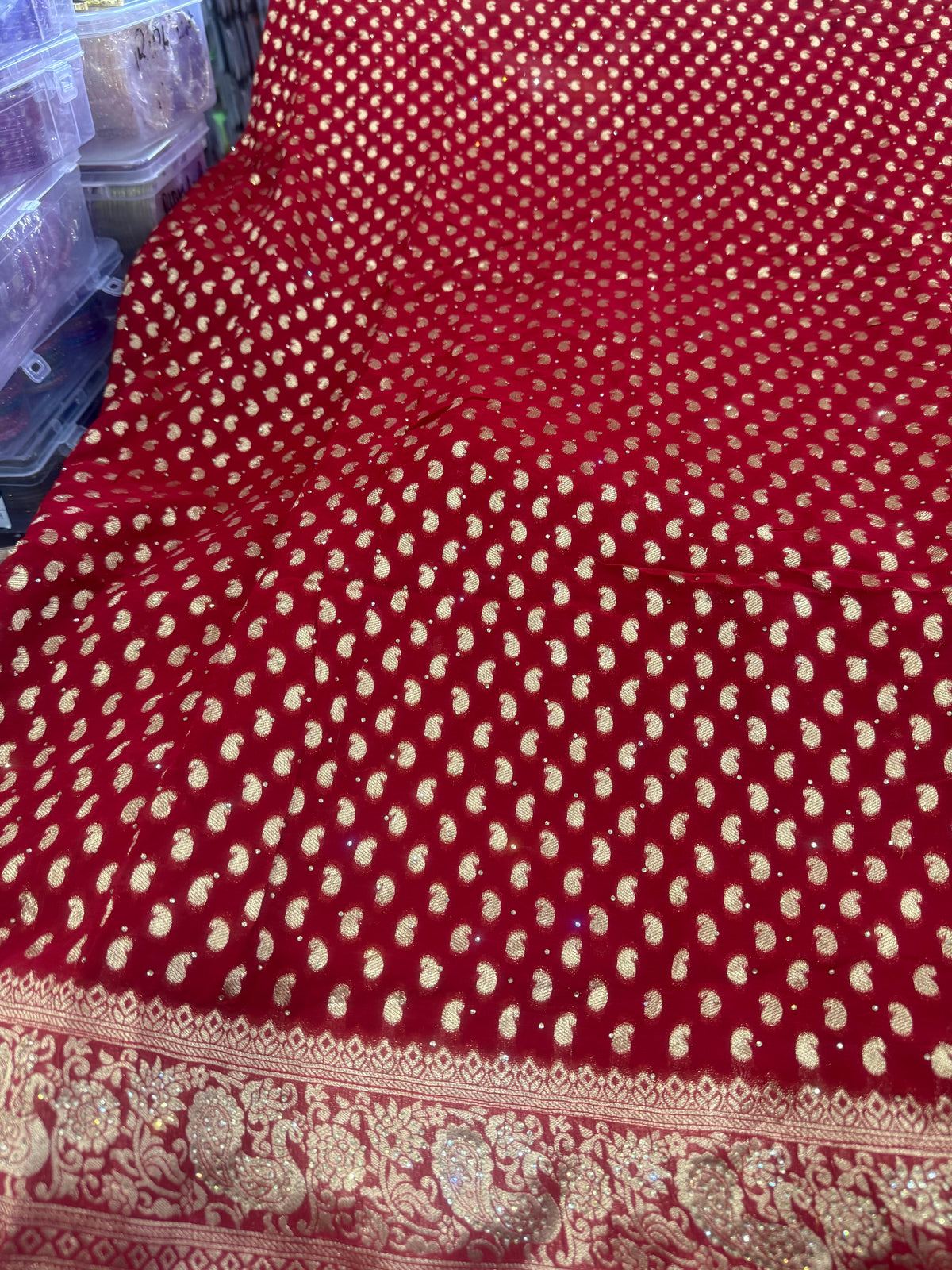 Beautiful designer pure geogrette saree