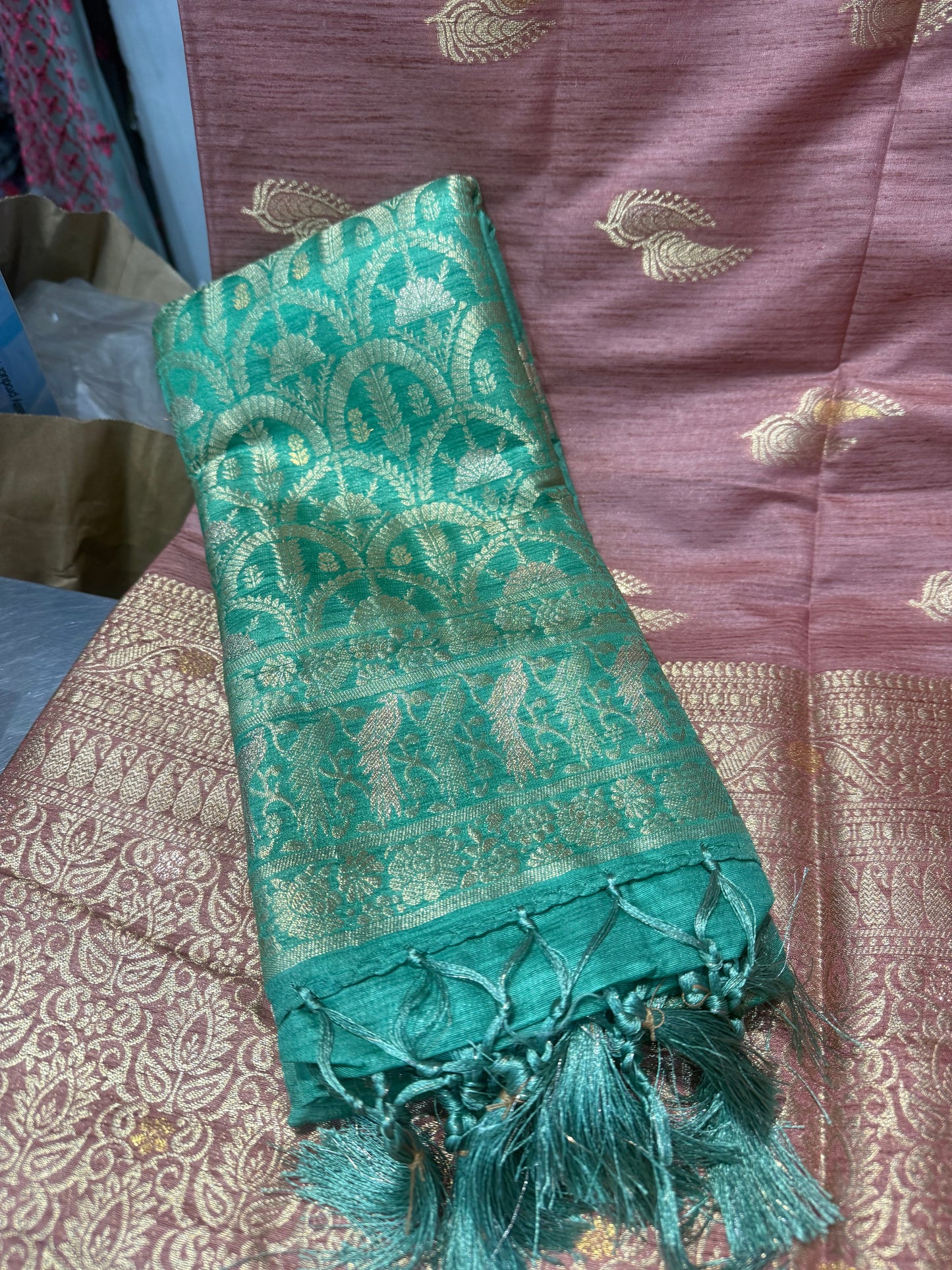 Beautiful designer temple silk saree