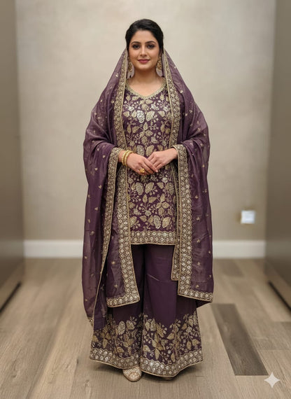 Beautiful designer plazo suit