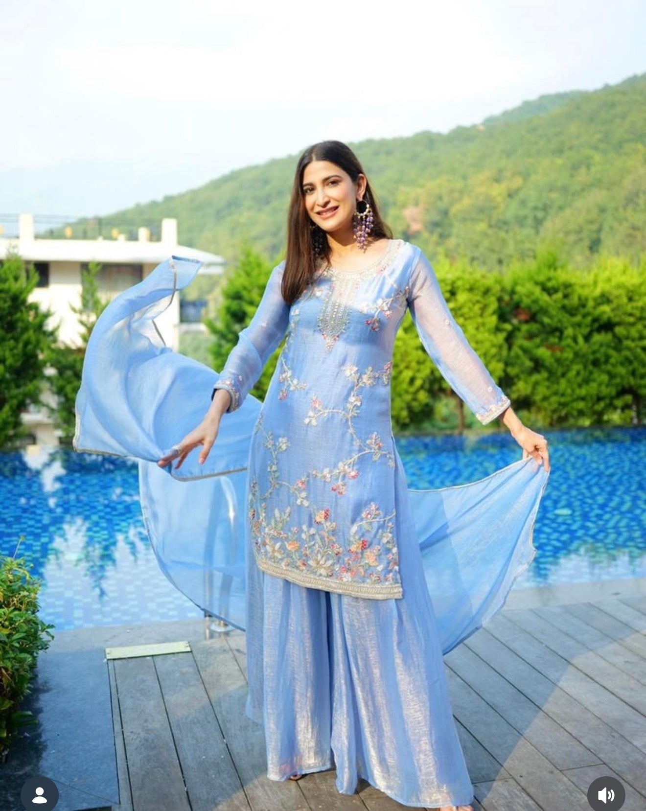 Beautiful designer plazo suit