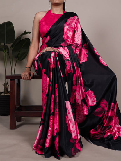 Beautiful designer satin silk saree