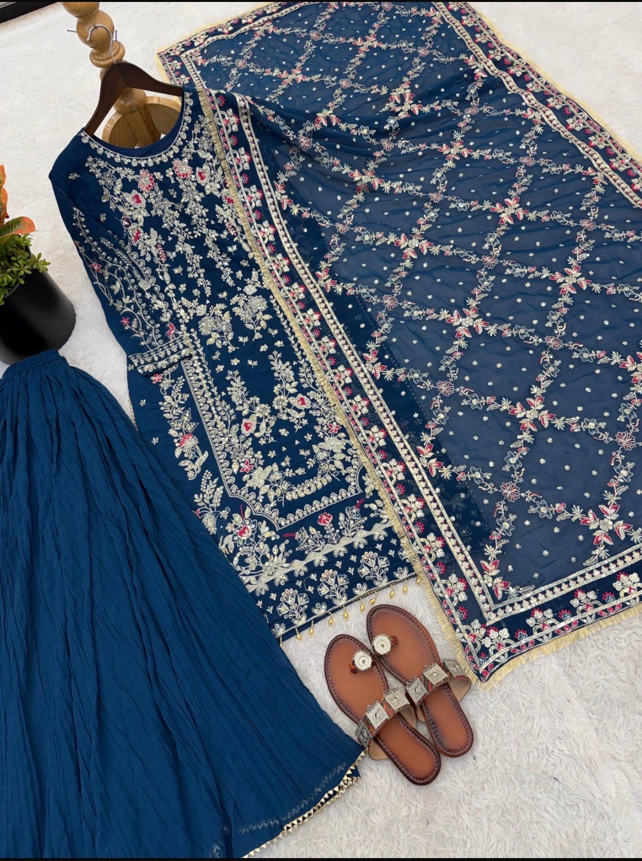 Beautiful designer plazo suit