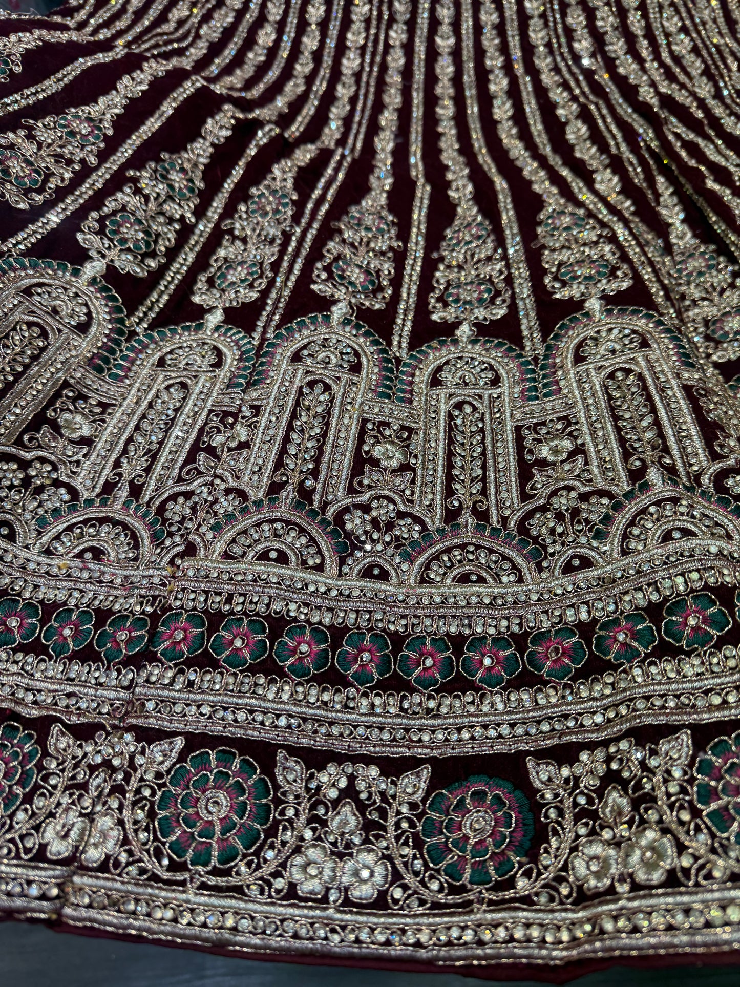 Beautiful designer bridal velvet unstitched lengha
