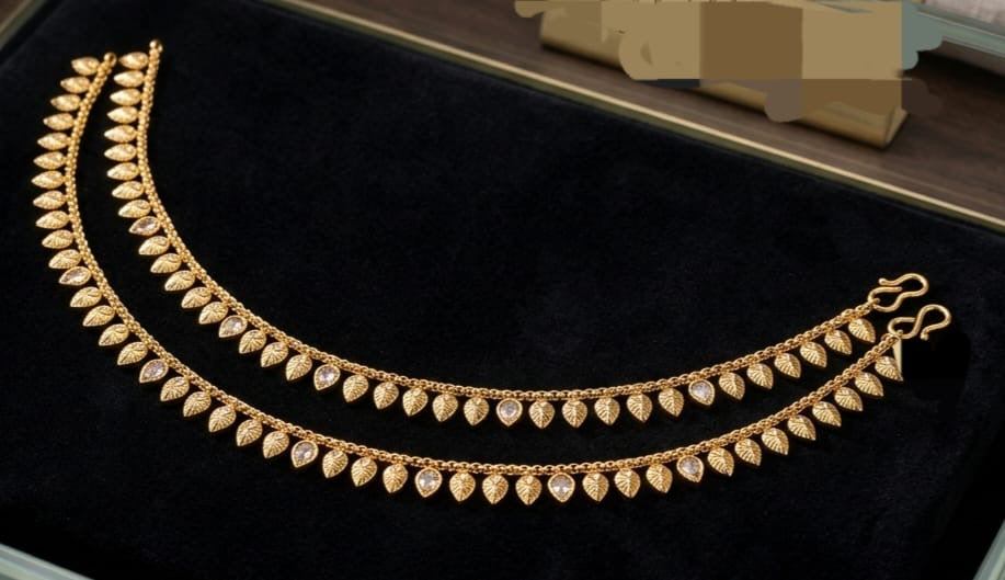Beautiful designer gold plated anklets