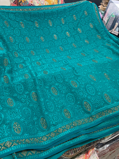 Beautiful designer lucknowi embroidery saree