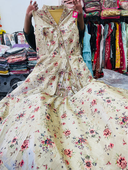 Beautiful designer floral indo western look gown