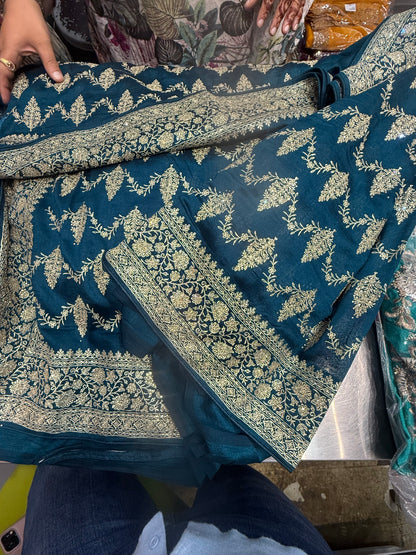 Beautiful designer fully embroidery saree