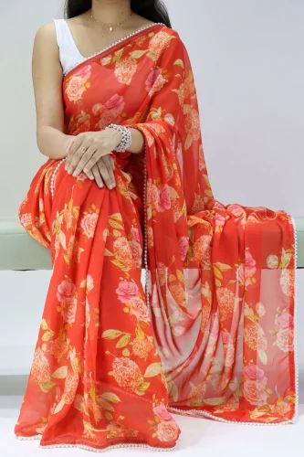 Beautiful designer weightless floral printed saree