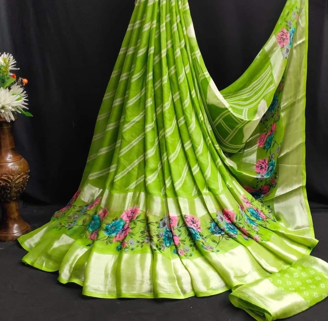 Beautiful designer geogrette floral saree