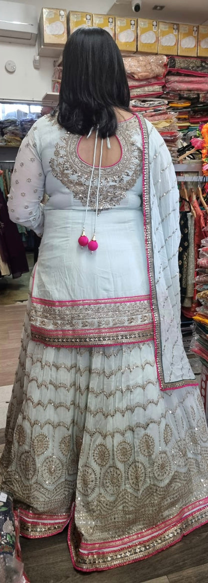 Beautiful designer ready made long top lengha