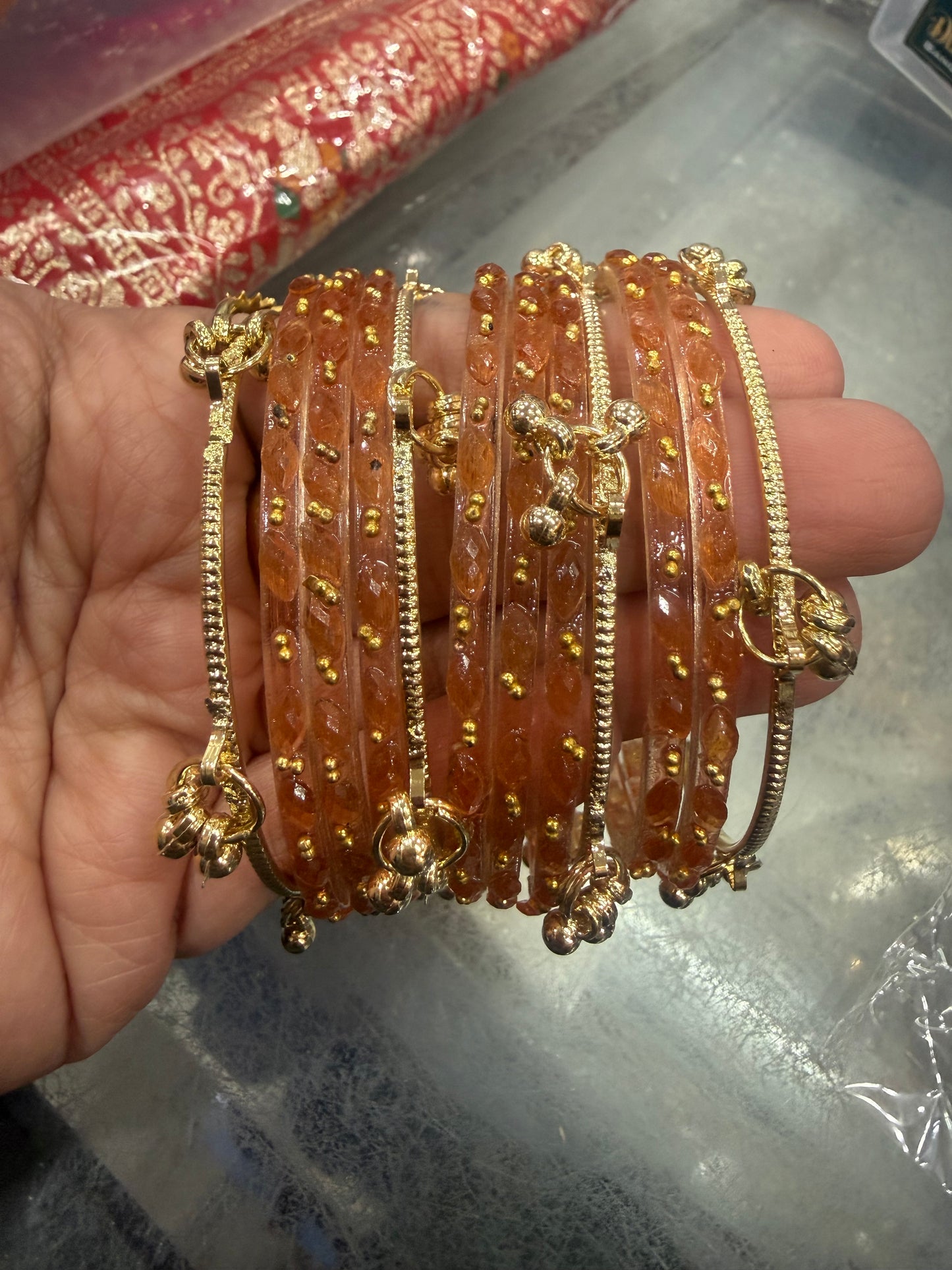 Beautiful designer multicolor raindrop bangles with Kashmiri bangles