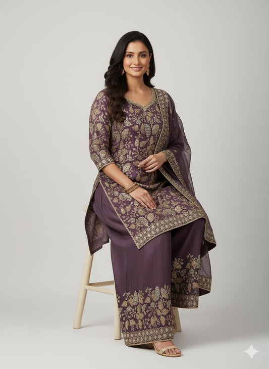 Beautiful designer plazo suit