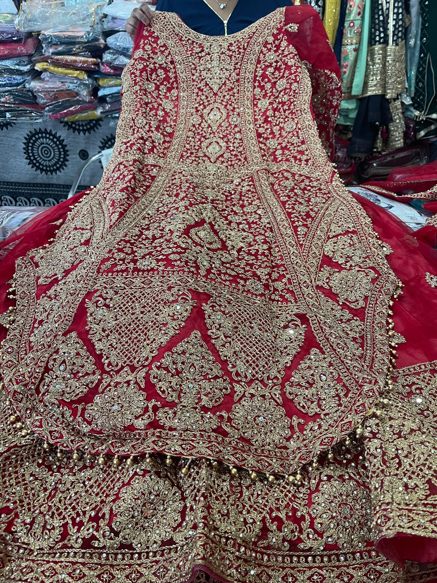 Beautiful designer Pakistani style lengha suit