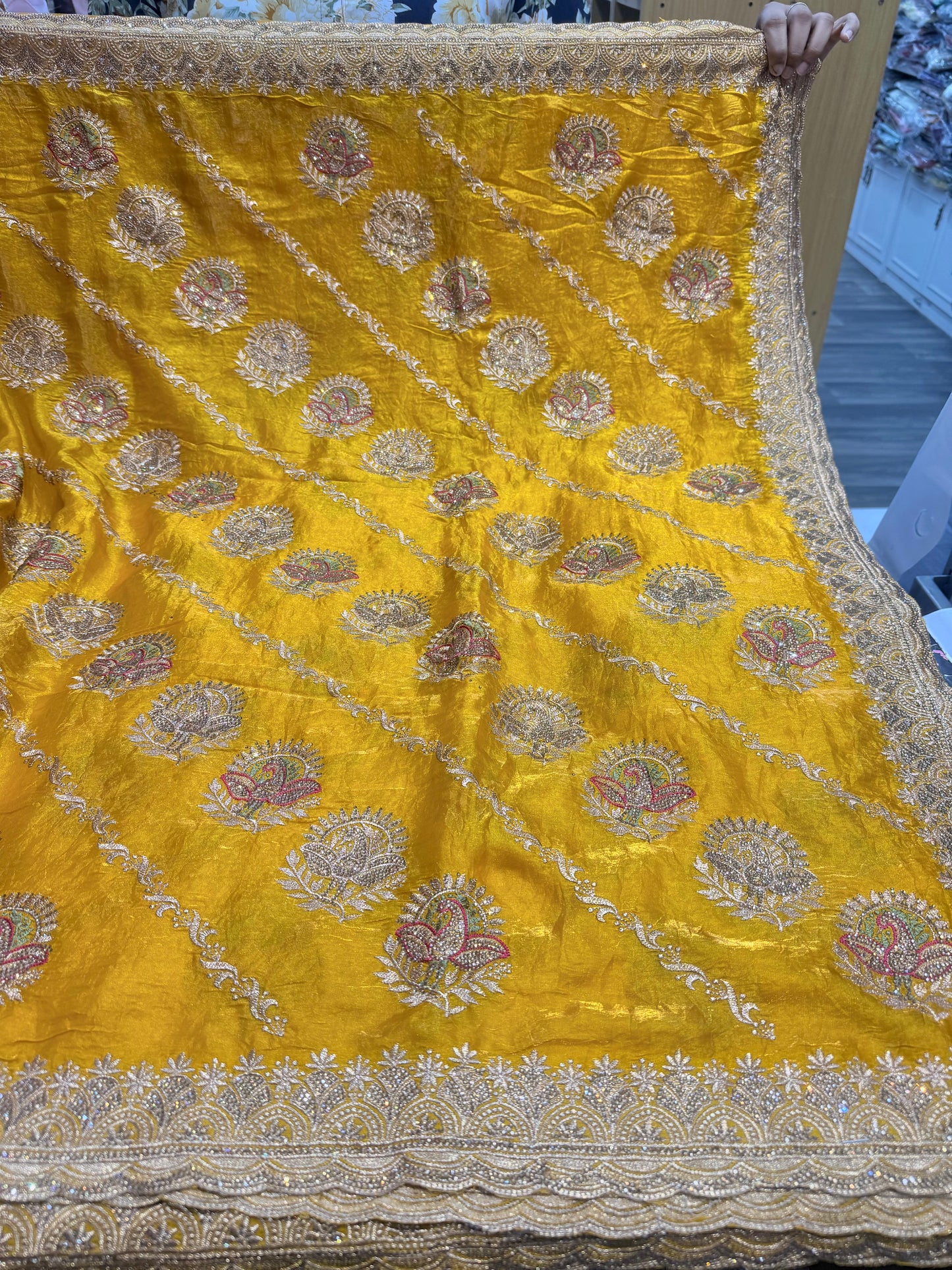 Beautiful designer embroidered saree