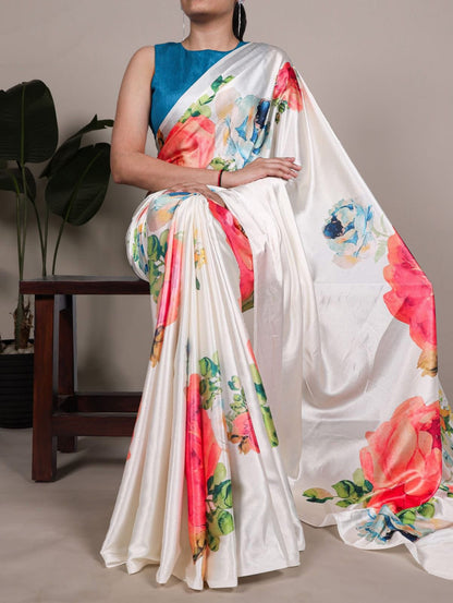 Beautiful designer satin silk saree