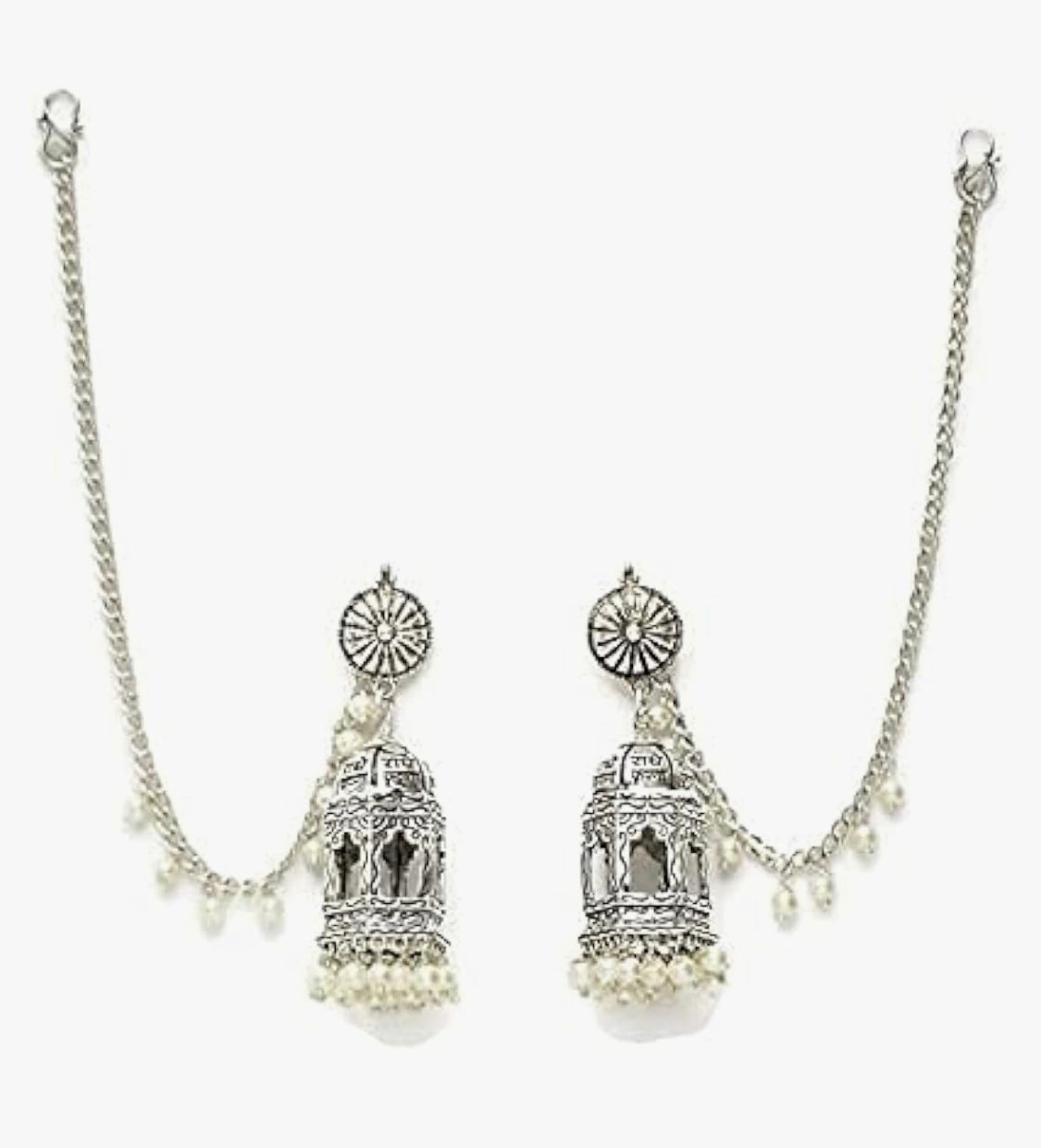 Beautiful designer oxidised jhumki with sahara