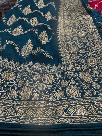 Beautiful designer fully embroidery saree