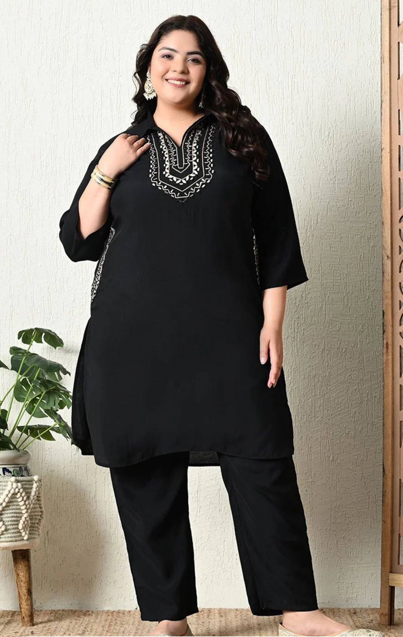 Beautiful designer Roman silk coord set kurta pants