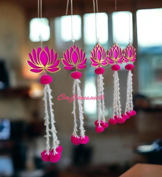 Beautiful designer set of 5 pieces lotus hangings