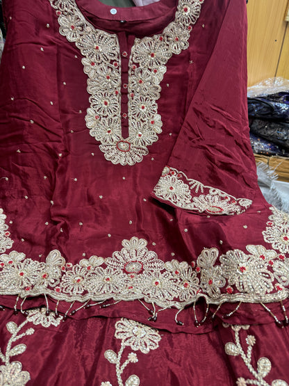 Beautiful designer long top lengha