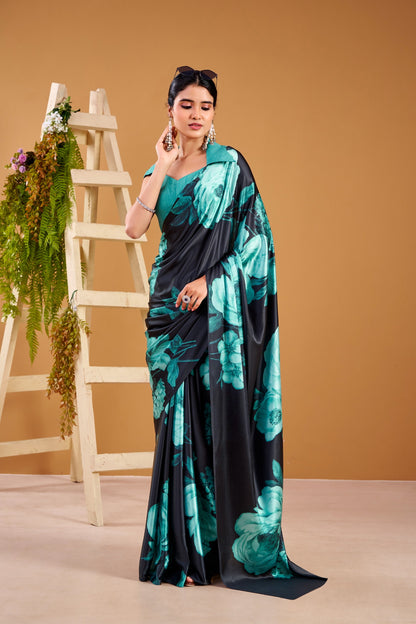 Beautiful designer satin silk saree