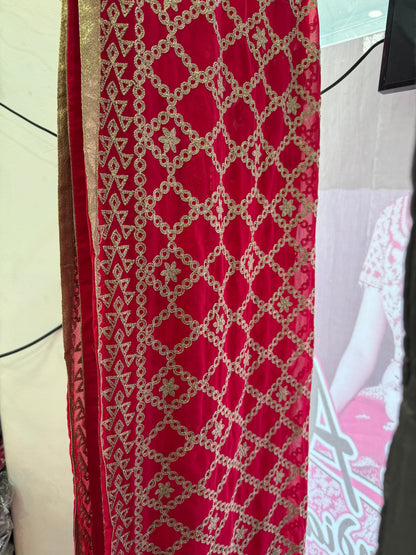Beautiful designer anarkali suit with fully embroidered dupptta