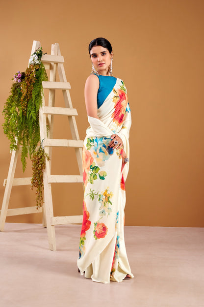 Beautiful designer satin silk saree