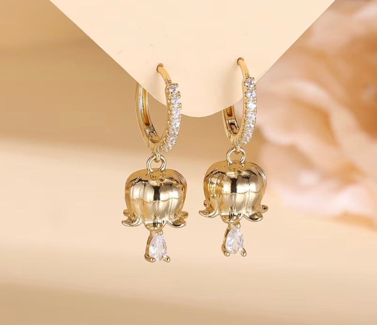 Beautiful designer gold plated American Daimond jhumki