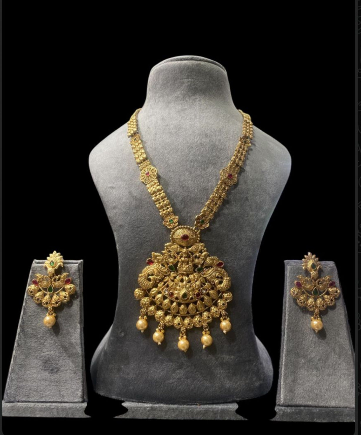 Beautiful designer long temple necklace set