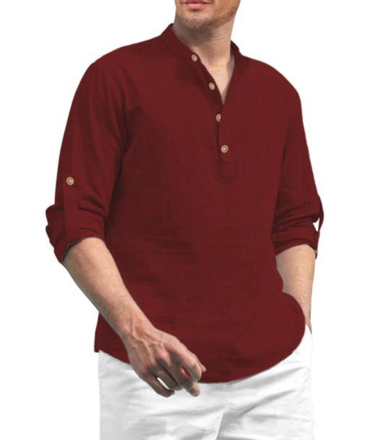 Beautiful designer Men's Slim Fit Full Sleeve Yellow Cotton Short Kurta