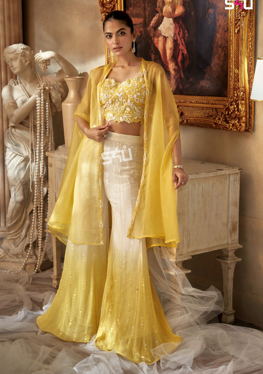 Beautiful designer indowestern style plazo suit