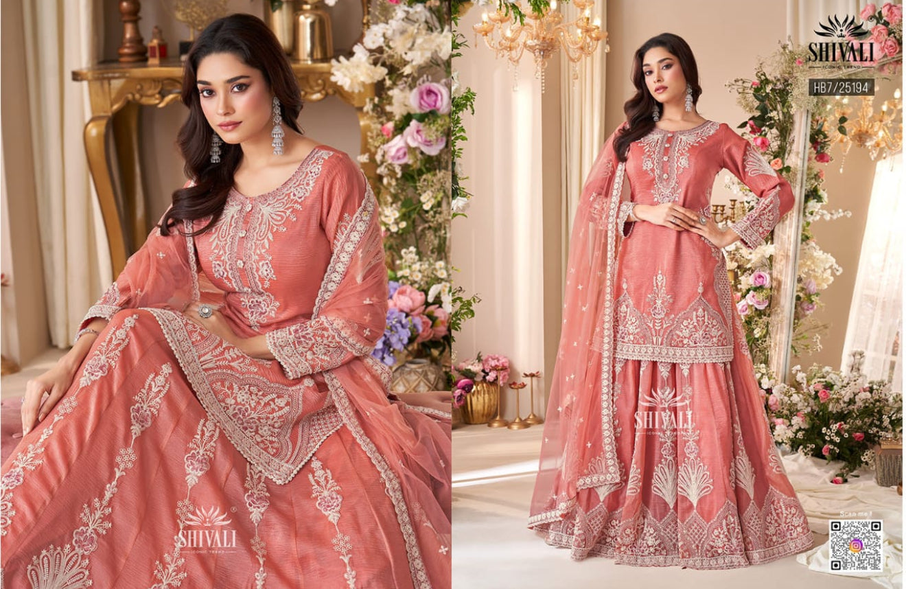 Beautiful designer long top lengha choli