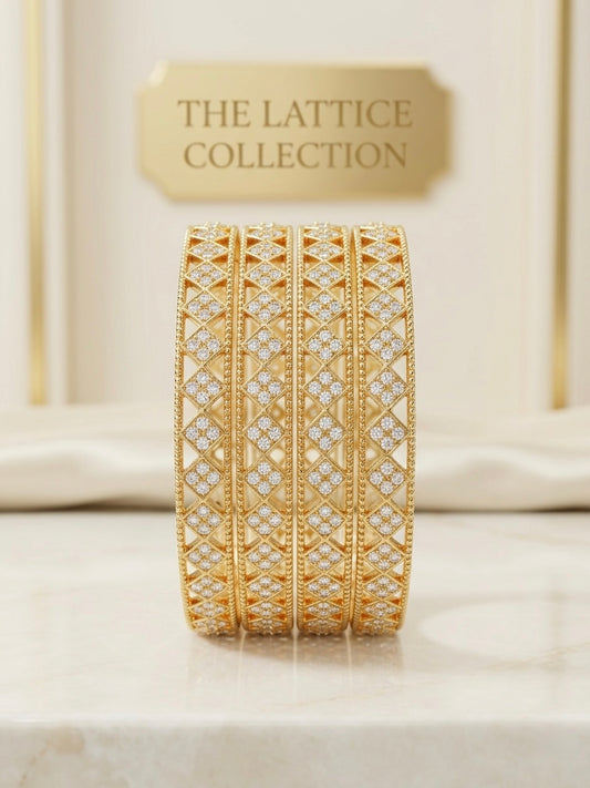 Beautiful designer gold sleek kara set
