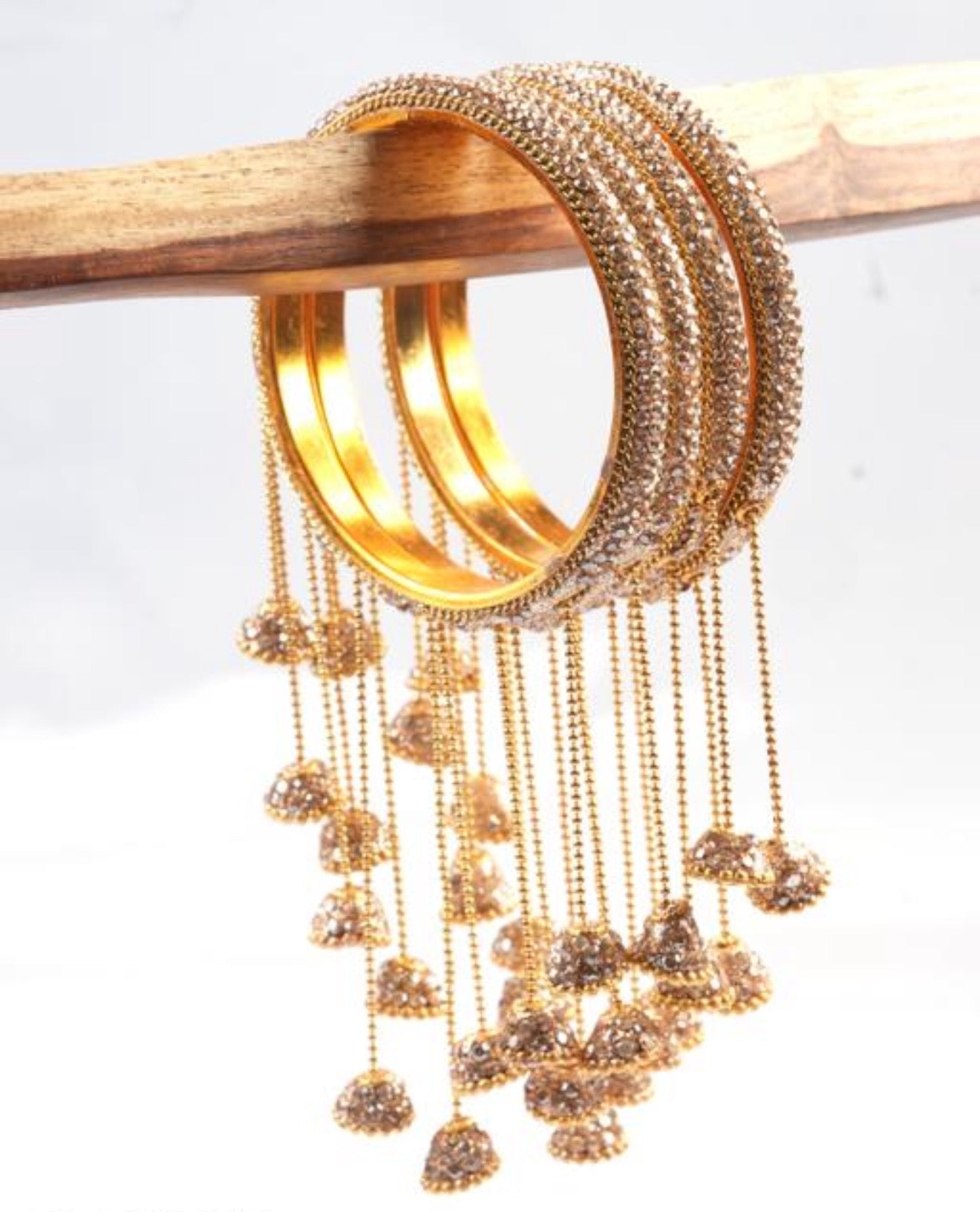 Beautiful designer bangles set with hangings